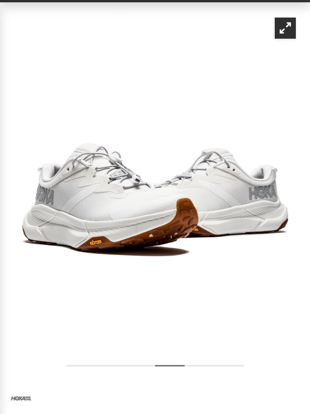 Hoka One One Women's White Sneakers with Gum Sole Accents